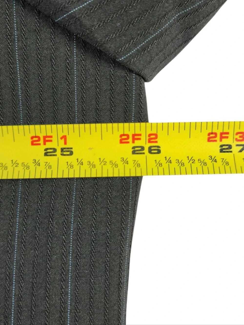 Tahari ASL Blazer Size 22W Black Blue Pinstripe Thick Stitch Trim Flap Pockets